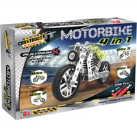 Motorbike 4-in-1 DIY metal model kit box with 256 pieces and tools inside