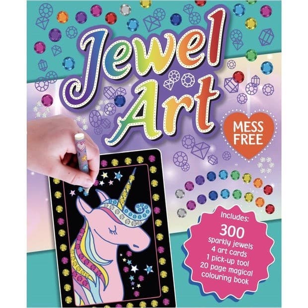 Jewel Art mess-free craft kit cover with unicorn and gemstone stickers