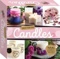 Candle making kit box with sample candles and instructions label