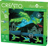 Creatto Light Up building kit box with green and blue soaring dragon and flying friends