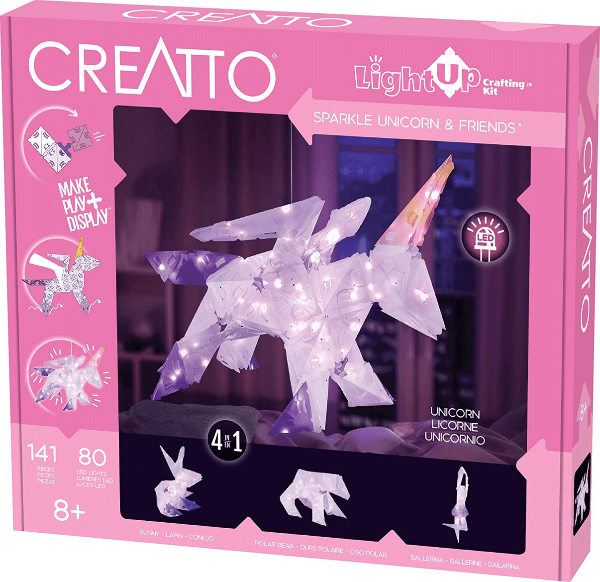 Creatto LightUp Sparkle Unicorn & Friends kit box with glowing unicorn