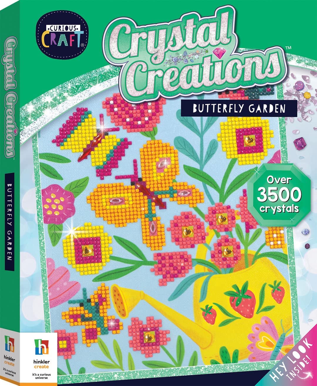 Crystal bead craft kit: Butterfly Garden scene with colorful gem pieces