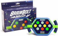 Electronic memory game set with controller and BrainBolt Boost box, colored light buttons