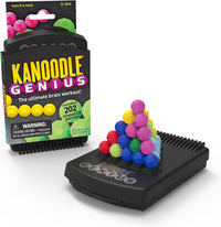 Kanoodle puzzle game set with black base and colorful ball pieces, in retail packaging