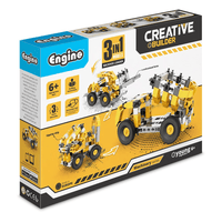 Creative Builder 3-in-1 machinery set box with yellow tipper truck artwork