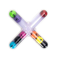 Tiltago number spinner toy with colorful beads in clear plastic cross shape