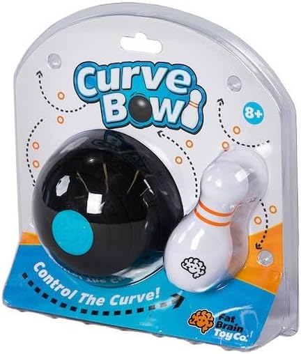 Balance ball and rolling pin toy set, black ball and white pin in blister pack