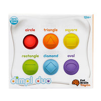 Fat Brain Toys Dimpl Duo shape popper board with 6 colorful dimples