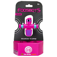 Foosbot Pulse pink robot toy in blister pack with teal handles