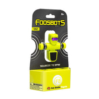 Volt foosbot single robot toy with lime green body and purple visor detail