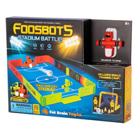 Foosbots Stadium Battle foosball game box with red foos figure and stadium playset