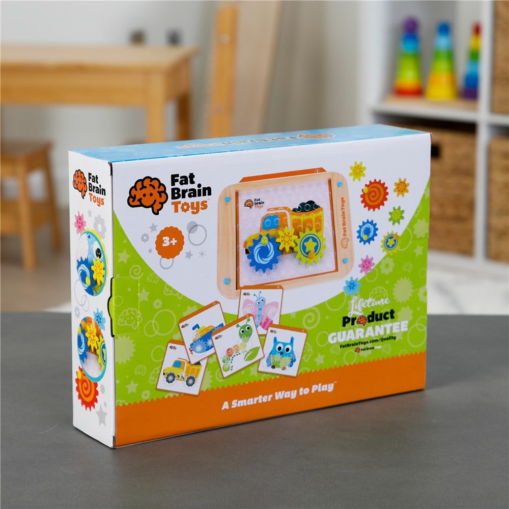 Fat Brain Toys Go Go Gears! wooden gear activity set in retail box