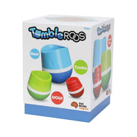 Fat Brain TumbleRoos nesting tumbling cups set, blue green red, in box
