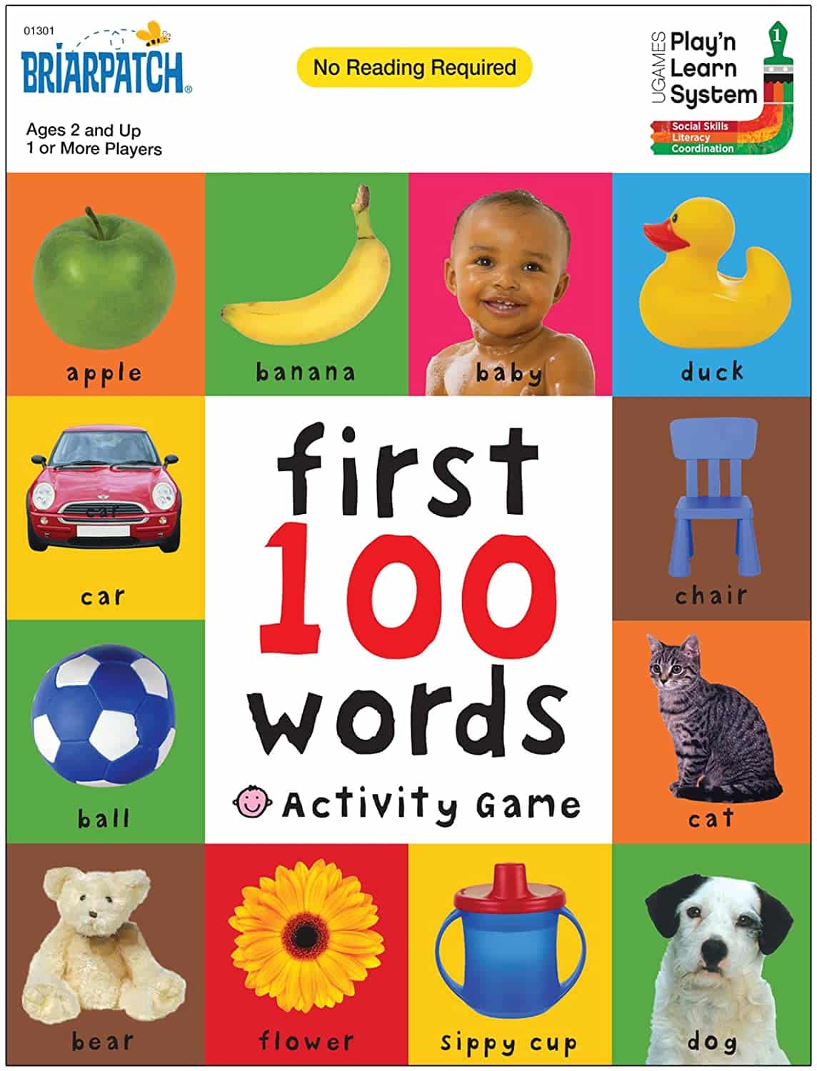 First 100 Words activity game box cover with labeled picture tiles