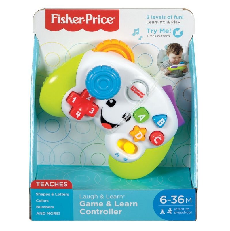 Fisher-Price infant game & learn controller box with cartoon controller and learning icons