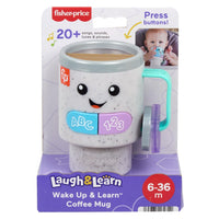 Fisher Price Laugh & Learn coffee mug toy in retail box packaging