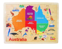 Australia map jigsaw puzzle board with interlocking pieces, 48-piece set