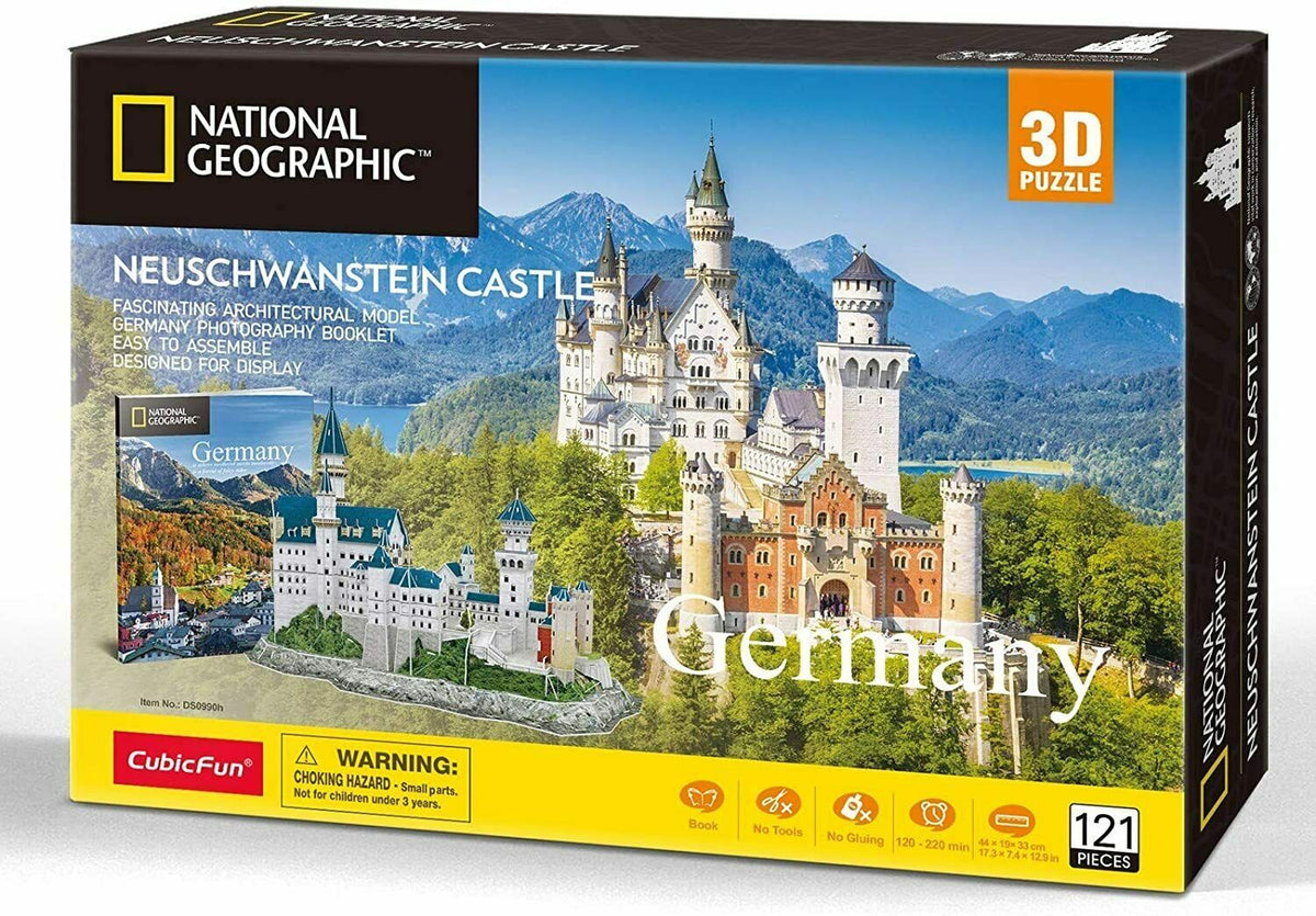 National Geographic 3D Neuschwanstein Castle puzzle box, 121-piece Germany design