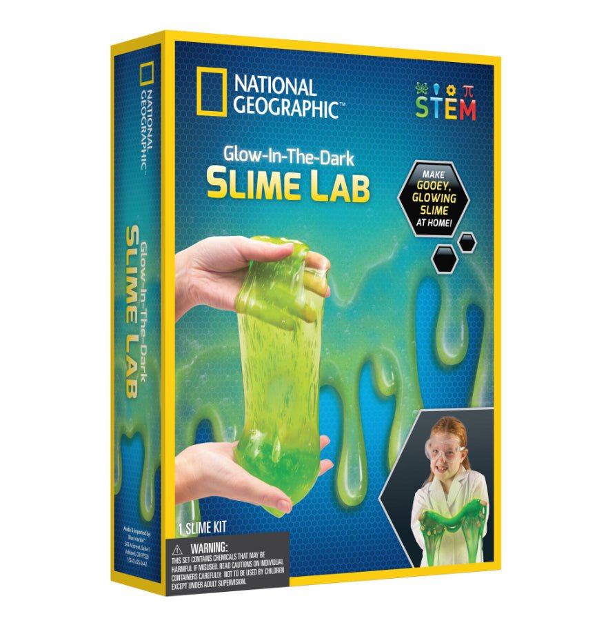 National Geographic Glow-In-The-Dark Slime Lab kit box with green slime design