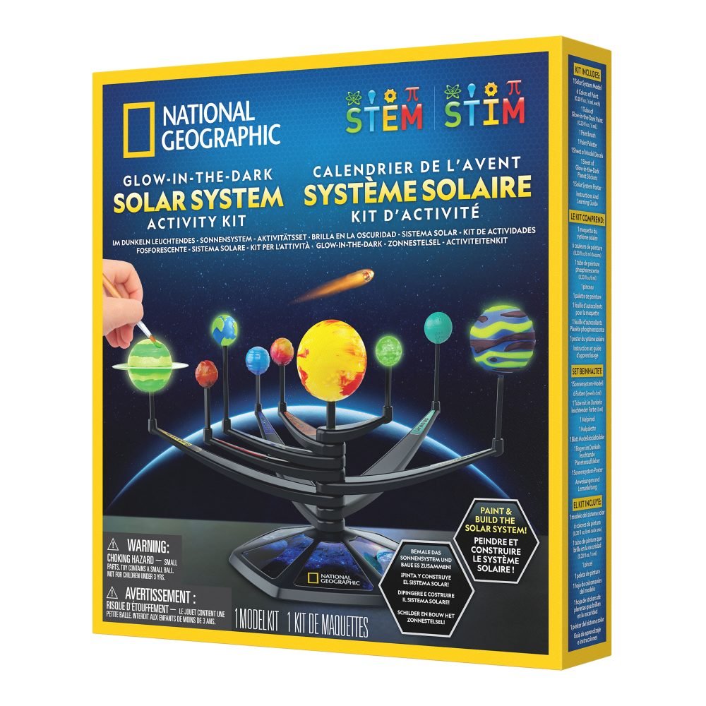 Glow-in-the-Dark Solar System kit box with solar system activity artwork