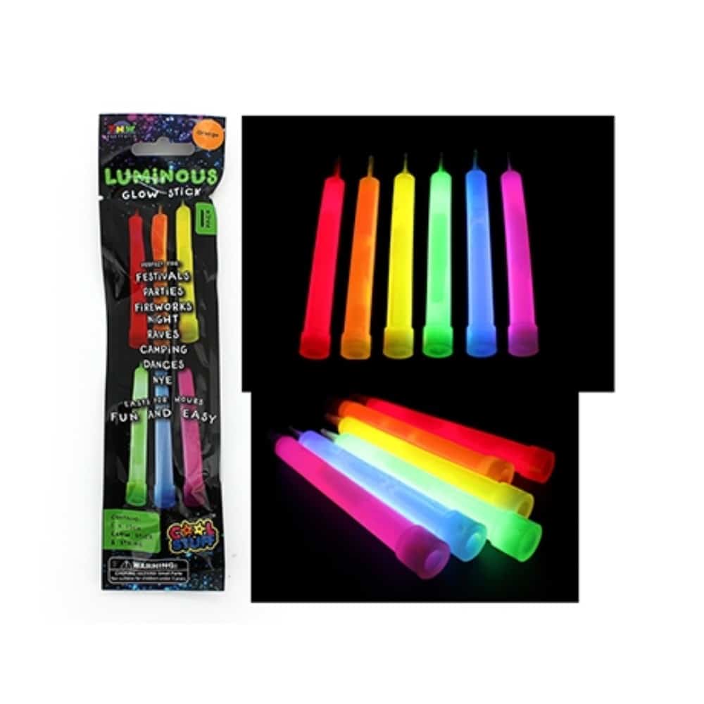 Glow sticks single pack with multicolor glowing tubes and sealed package