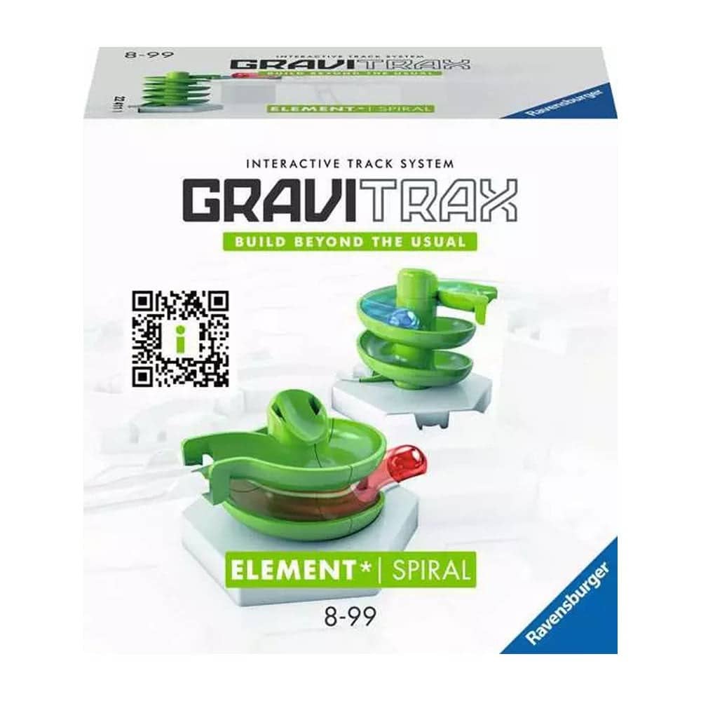 Green spiral track element set with white bases and red ball
