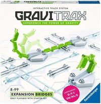 GraviTrax Expansion Bridges box showing green bridges and gray base track pieces