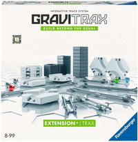 GraviTrax Expansion Trax set box front with track pieces, rails, and hex pillars
