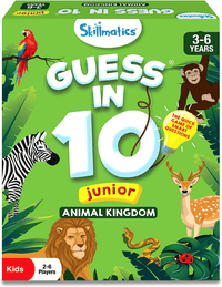 Junior Animal Kingdom card game box with Guess in 10 theme, 3-6 years