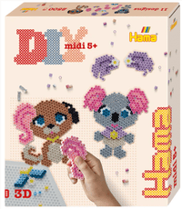 Hama Beads boxed gift set showing 3D mini5+ bead designs on the package front