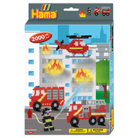 Firefighter Hama hanging beads kit with pegboard design and 2000 beads