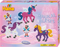 Hama Magical Horses bead craft gift box with multicolor unicorn horse designs