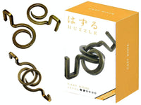Hanayama Huzzle L2 Hook metal interlocking hook puzzle pieces, dark bronze