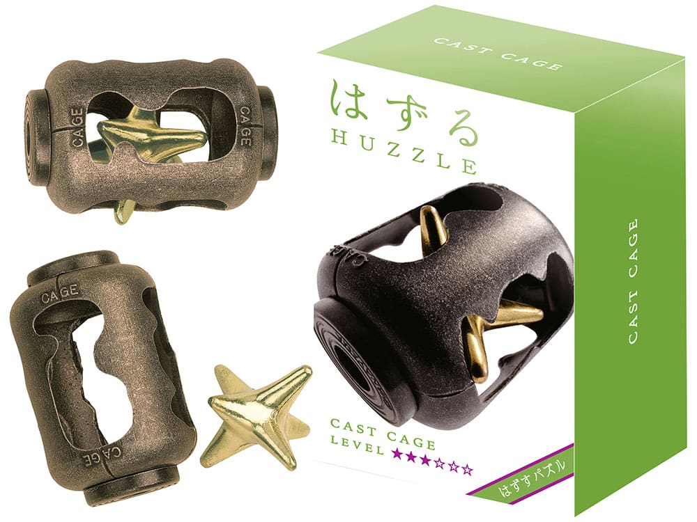 Bronze metal cage puzzle with brass star center, cast level L3