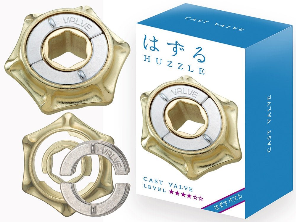Brass cast metal valve puzzle with circular dial and rotating ring