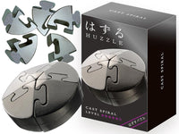 Hanayama Huzzle L5 Spiral cast metal puzzle set with interlocking pieces and presentation box