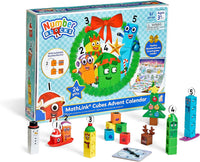 MathLink cubes advent calendar retail box with numbered cube accessories and activity mat