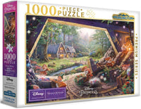 1000-piece jigsaw puzzle in box, featuring Snow White and the Seven Dwarfs scene