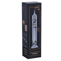 Galileo-style thermometer in retail box with floating multi-color balls