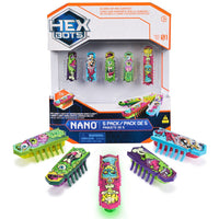 Hex Bots Nano micro robot 5-pack with multicolor, comb-tooth bodies