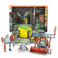 Junkbots lab toy set with open research lab build and loose robot figures