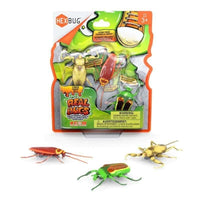 HEXBUG nano real bugs 3-pack blister with three plastic insects: green, yellow, red