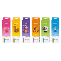 Assorted Hey Clay animal clay canisters, colorful boxes with animal characters