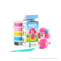 Pink coco character clay set with five color cans and sculpting tool