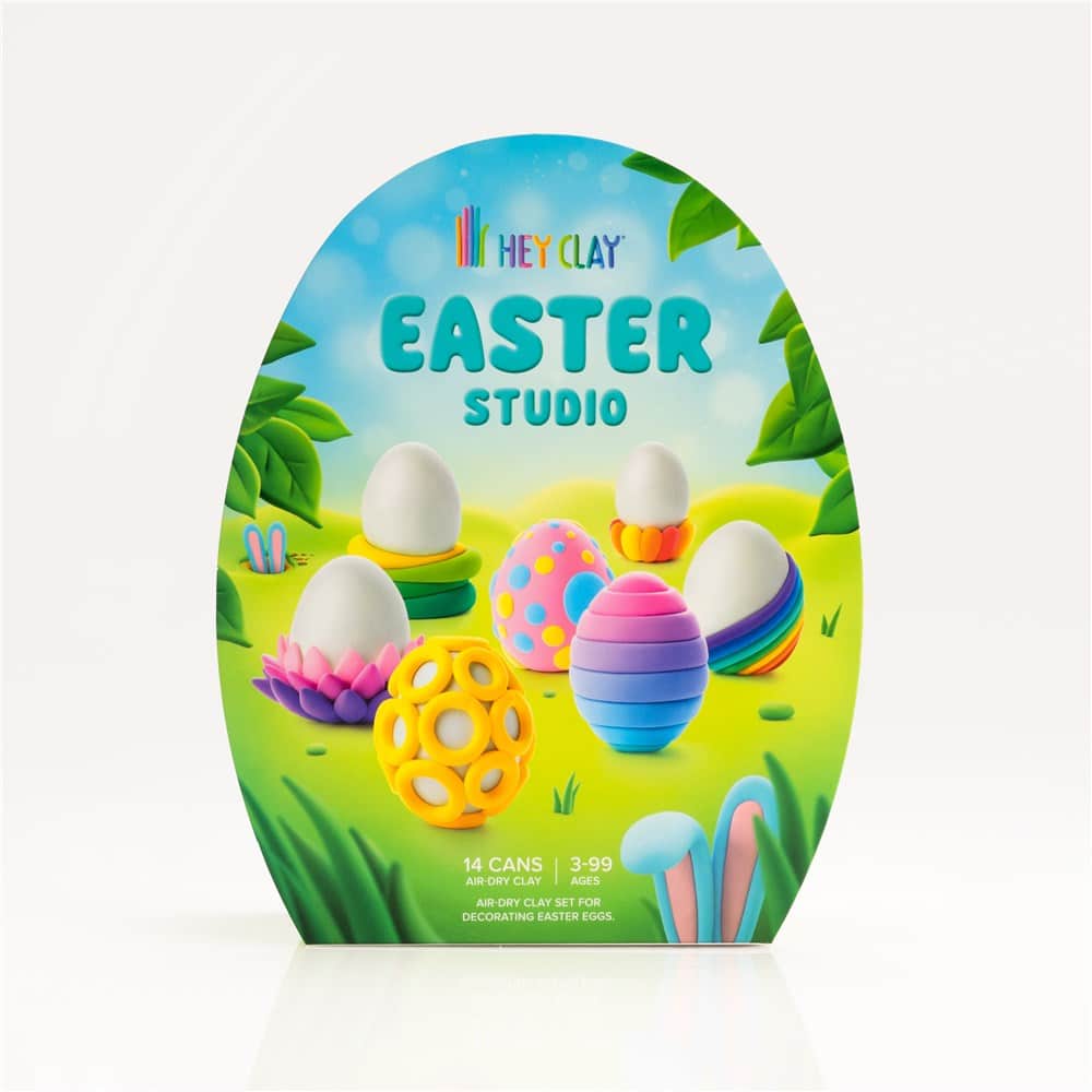 Hey Clay Easter studio air-dry clay set, egg-shaped package