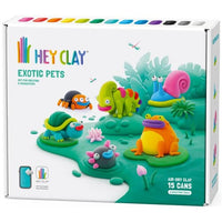 Air-dry clay exotic pets set box with colorful animal figures