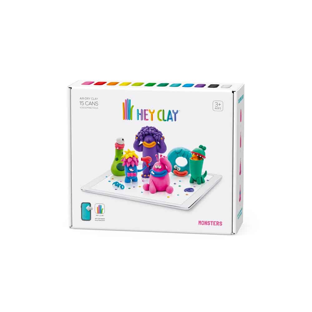 Clay monster set box with 15 colorful clay cans