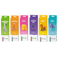 Animal character clay box set showing multiple boxed designs