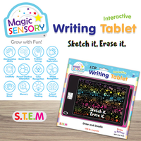 LCD writing tablet package with colorful doodle screen and stylus, USB rechargeable