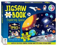 Space jigsaw and sticker book set with 150-piece puzzle and activity pages